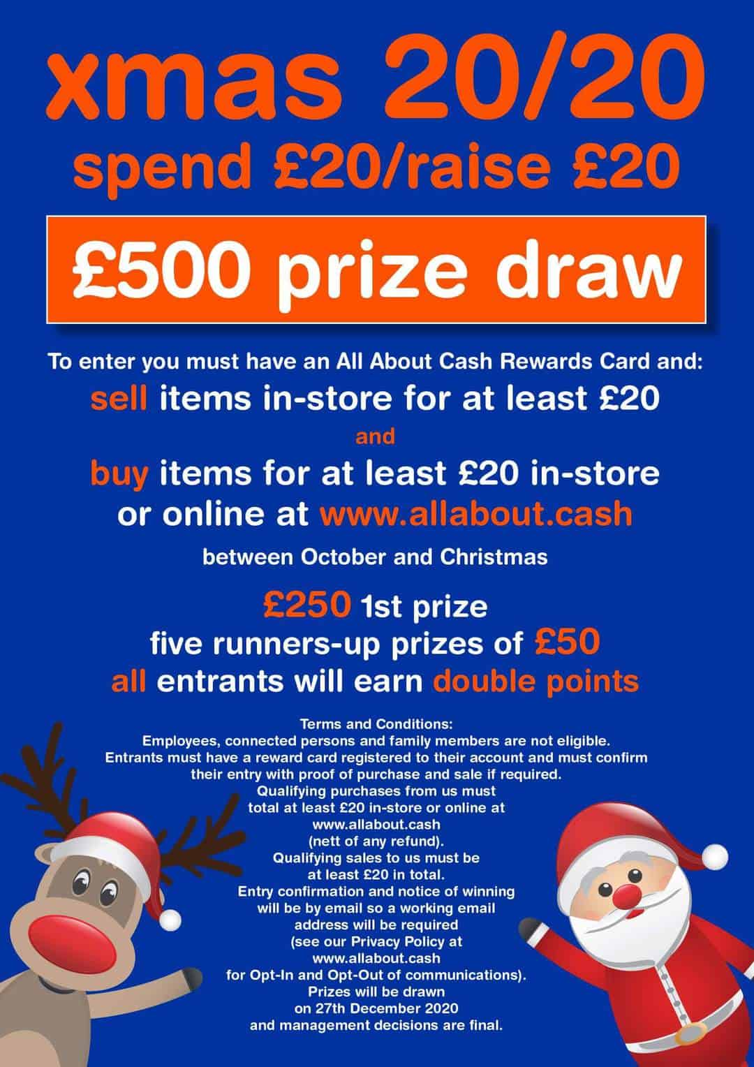 Xmas Draw 2020. £500 Prize Draw